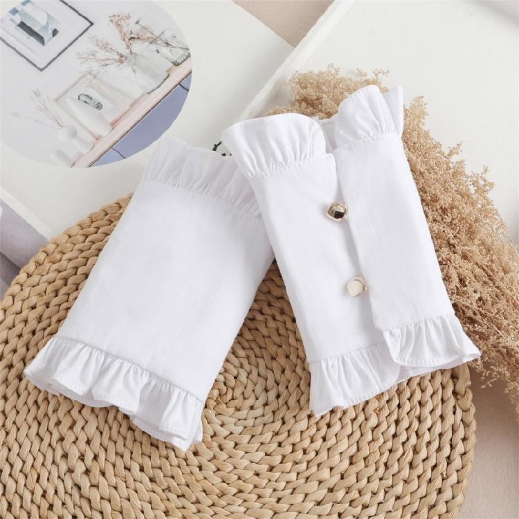 Easy Sleeves Cuffs White Lace Brim Women Simple Wedding False Sleeves