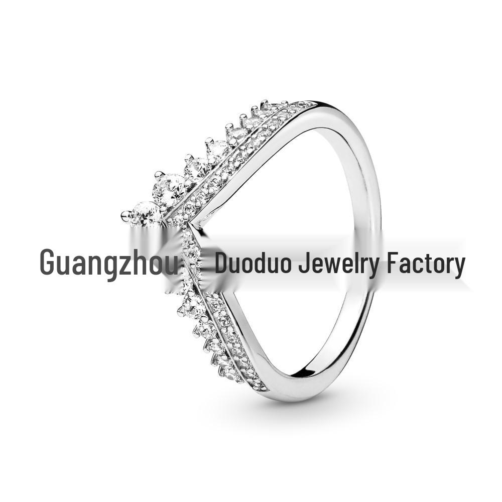 Кольцо Panjia Pandora из серебра 925 пробы с переплетенной короной Size 56