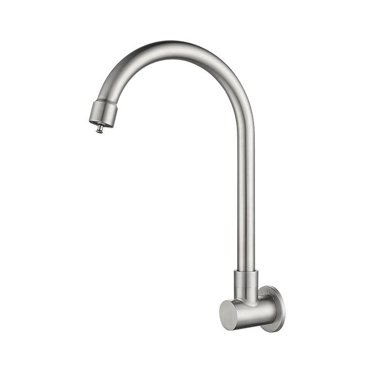 Bathroom Faucet Wall Mounted Sink Faucets Stainless Steel Cold Water Tap Touch Press Bathroom Basin Faucets Toilet Saving Tap