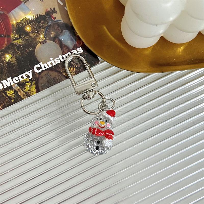1/5/6Pcs Cute Transparent Christmas Tree Keychains Colorful Dotted Design For Bag Decor Holiday Gifts Daily Use