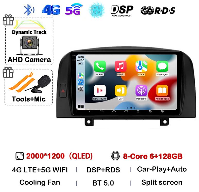 Android 14 Carplay 4G+WIFI Car Radio For Hyundai SONATA NF 2004 2005 2006 2007 2008 GPS Autoradio Multimedia Video Player Stereo
