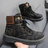 Fashion Retro Ankle Boots Men Western Cowboy Boots Man Designer Canvas Shoes Designer Men's Motorcycle Boot Plus Size Botas Hombre 2025