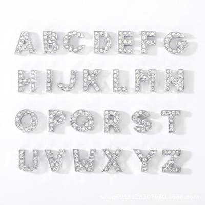 10mm A-Z Diamant Großbuchstabe Anhänger Halskette für DIY Schmuckzubehör