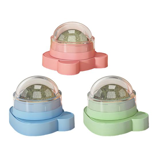 Katzenspielzeug Katzenminze Ball Katzen 360-Grad Drehbarer Katzenminze Ball Sicheres Kätzchen Kauspielzeug für Katzen Lecken Zahngesundheit Fördert Aktives Spiel