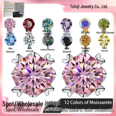 925 Sterling Silver Snowflake Stud Earrings with Moissanite Gemstones - Elegant Women's Fashion Accessory
