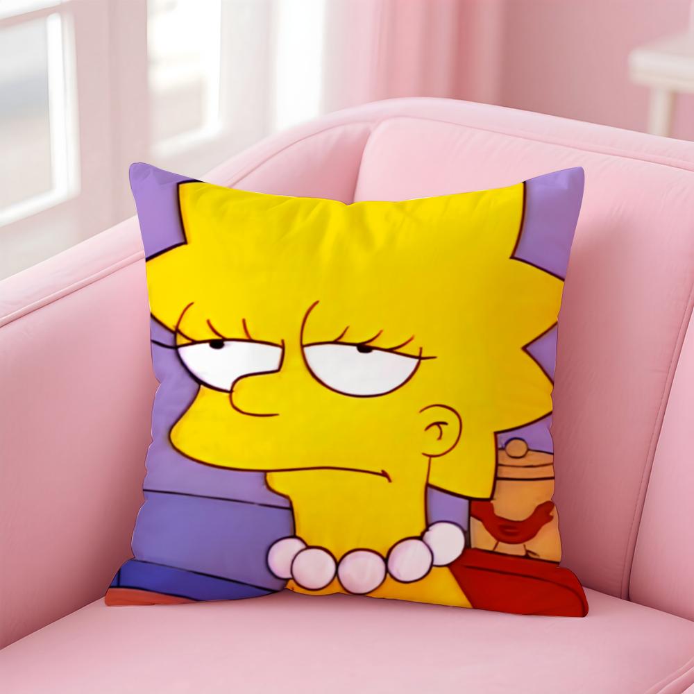 Husa de Pernă Anime S-Simpsons pentru Casă și Mașină, Multi-Scenă - Reversibilă, Moale și Durabilă pentru Utilizare Zilnică