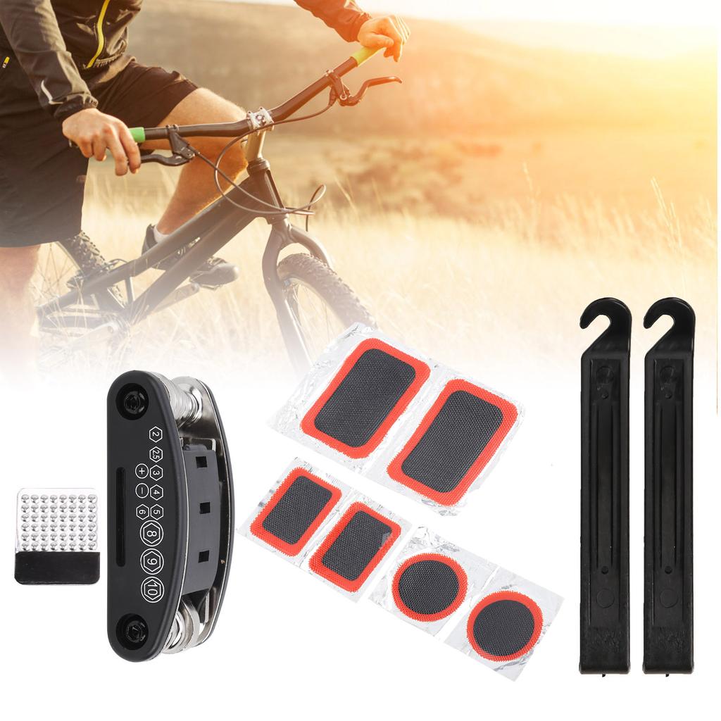 16 in 1 Cycling Folding Bike Tyre Repair Tool Kit Multifunction Maintenance Tire Crowbar