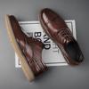 Fashion Spring Men's Casual Leather Shoes Thick Soled Oxford Shoes Fashionable Baroque Shoes Comfortable Soft Soled Business Dress Shoes
