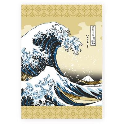 Hyogensha Notebook Stamp Notebook Hokusai The Great Wave Red Fuji 21-661