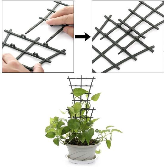 Plant Trellis Indoor, 6 Pcs Stackable Plant Trellis for Climbing Plants, Small Plant Flower Climbing Trellis for Potted Plants, Garden Plastic