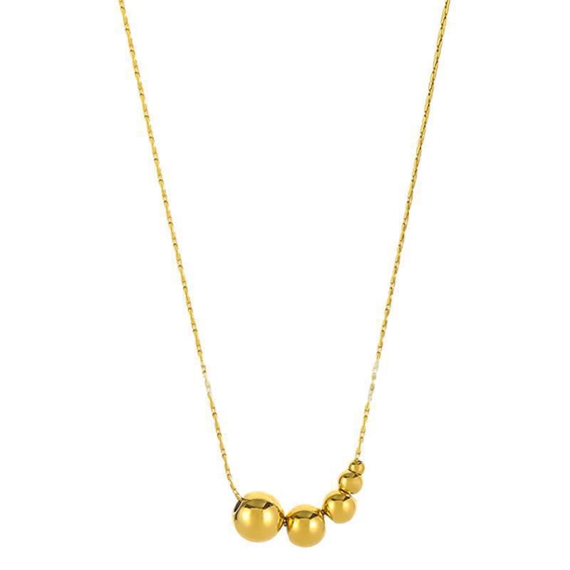Five Blessings 18K Gold Plated Necklace – Trendy, High-End, Fade-Resistant Beads, Elegant European & American Style for Women
