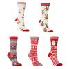 Trendy Unisex Christmas Reindeer Cotton Mid-Calf Socks - Perfect for Halloween & Festive Seasons