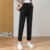 High-waisted nine-point pants women's earth-colored thin temperament casual pants without belt office white-collar suit pants Zhengzhou pants