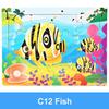 15*11cm Montessori Wooden 3D Puzzle Cartoon Animal Intelligence Jigsaw Game Early Learning Educational Toys For Children