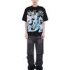 We11done Angel Cartoon Print Round Neck Short Sleeve T-Shirt Men Tops Black WD-TT3-23-786-U-BK