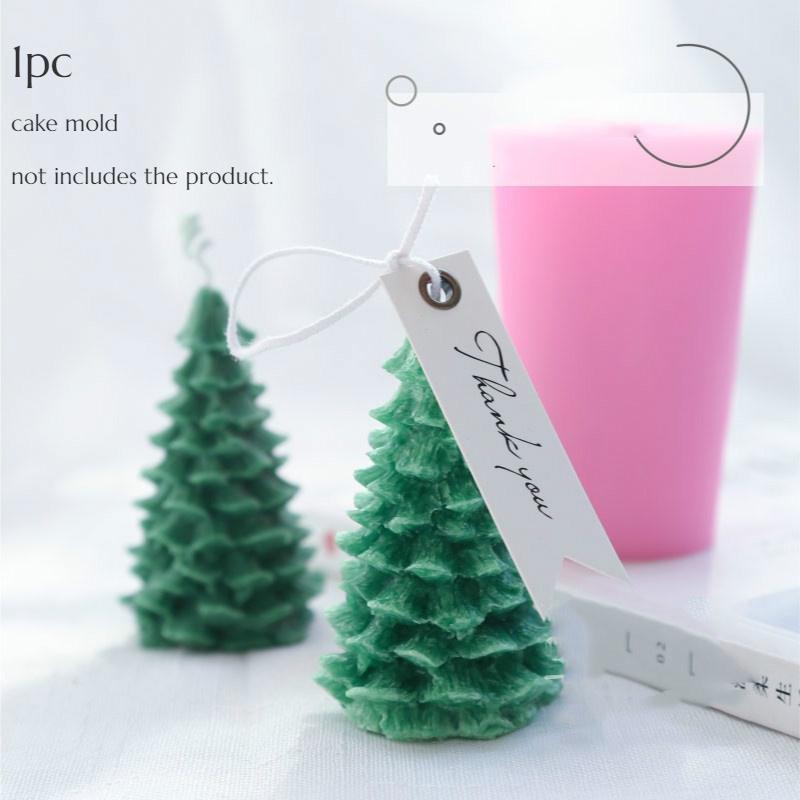 

1pc DIY Gypsum Plaster Mould Cedar Shape Silicon Moulds for Candle Soap Mold Christmas Tree Silicone Candle Mould