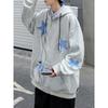 Women's Star Patch Zip Up Hoodie for Women Oversized Y2k Sweatshirt Jacket E-Girl 90s Pullover Streetwear