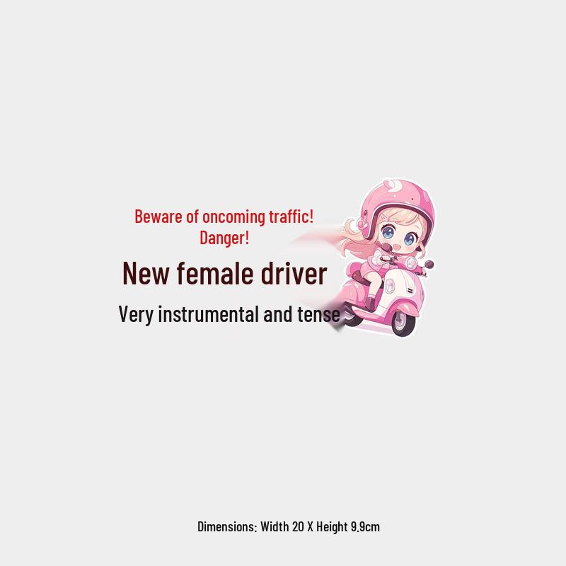 Nervous New Female Driver Creative Car Sticker for Rear Window
