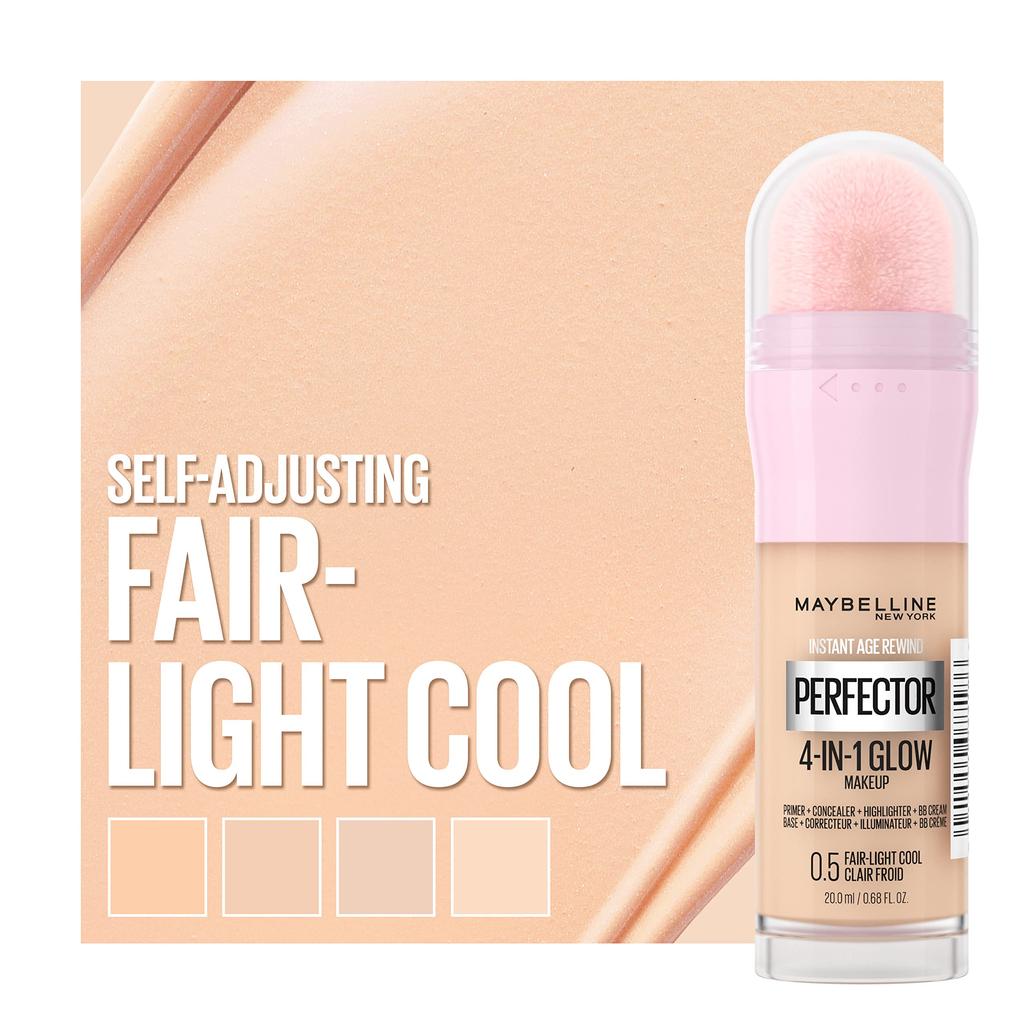 Maybelline New York Instant Age Rewind Instant Perfector Glow Cool 4-in-1 Make, Fair/Light