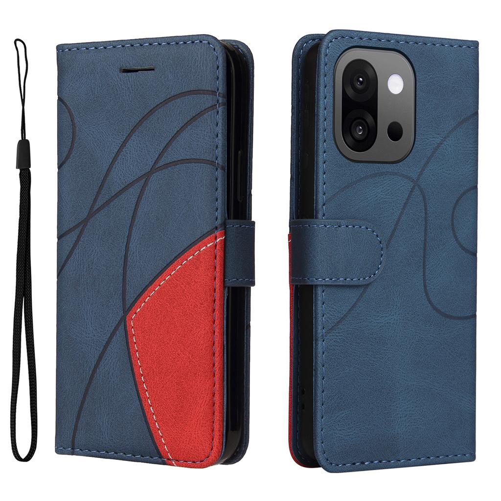 For OnePlus 13T 5G Leather Phone Case Stand Wallet with Bi-colour Splicing Design