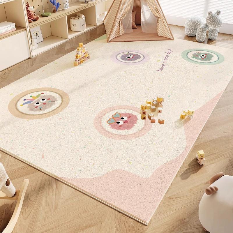 Modern Minimalist  Carpets for Living Room Cute Cartoon Bedroom Decor Rug Fluffy Soft Children's Room Carpet Home Plush Door Mat