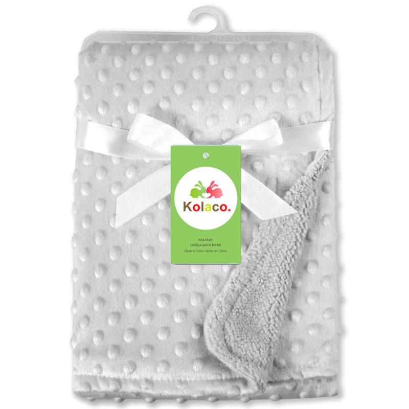 Bean Bubble Double-Layer Warm Stroller & Outing Blanket – Soft, Solid Color Design for Infants