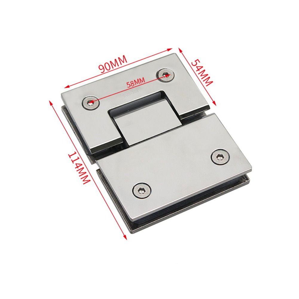 Stainless Steel Glass Door Hinge Silver Flat Fixtures Professional Bathroom Clip  Shower Room