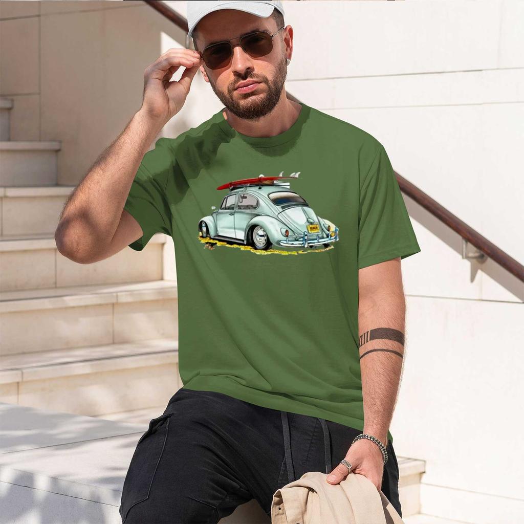 2026 New Model Classic Car Tops T Shirt Classic Car Pattern Tshirt For Unisex Creative Graphic Oneck Custom Printed Cotton Tshirt