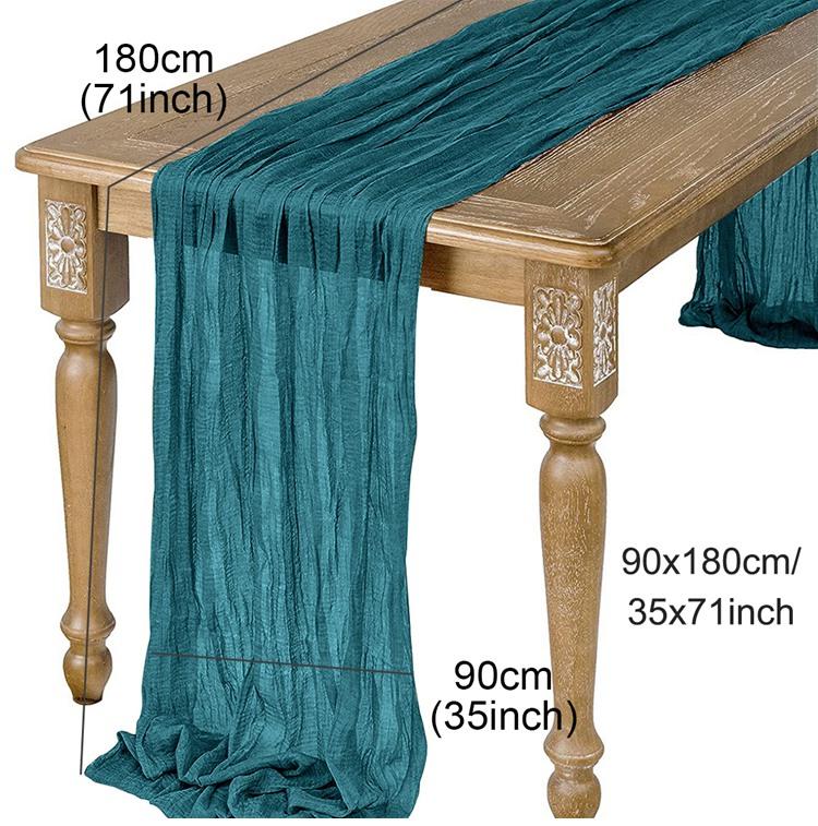 Semi-Sheer Gauze Table Runner Sage Cheesecloth Table Setting Dining Vintage Wedding Decoration Banquets Arches Retro Boho Decor