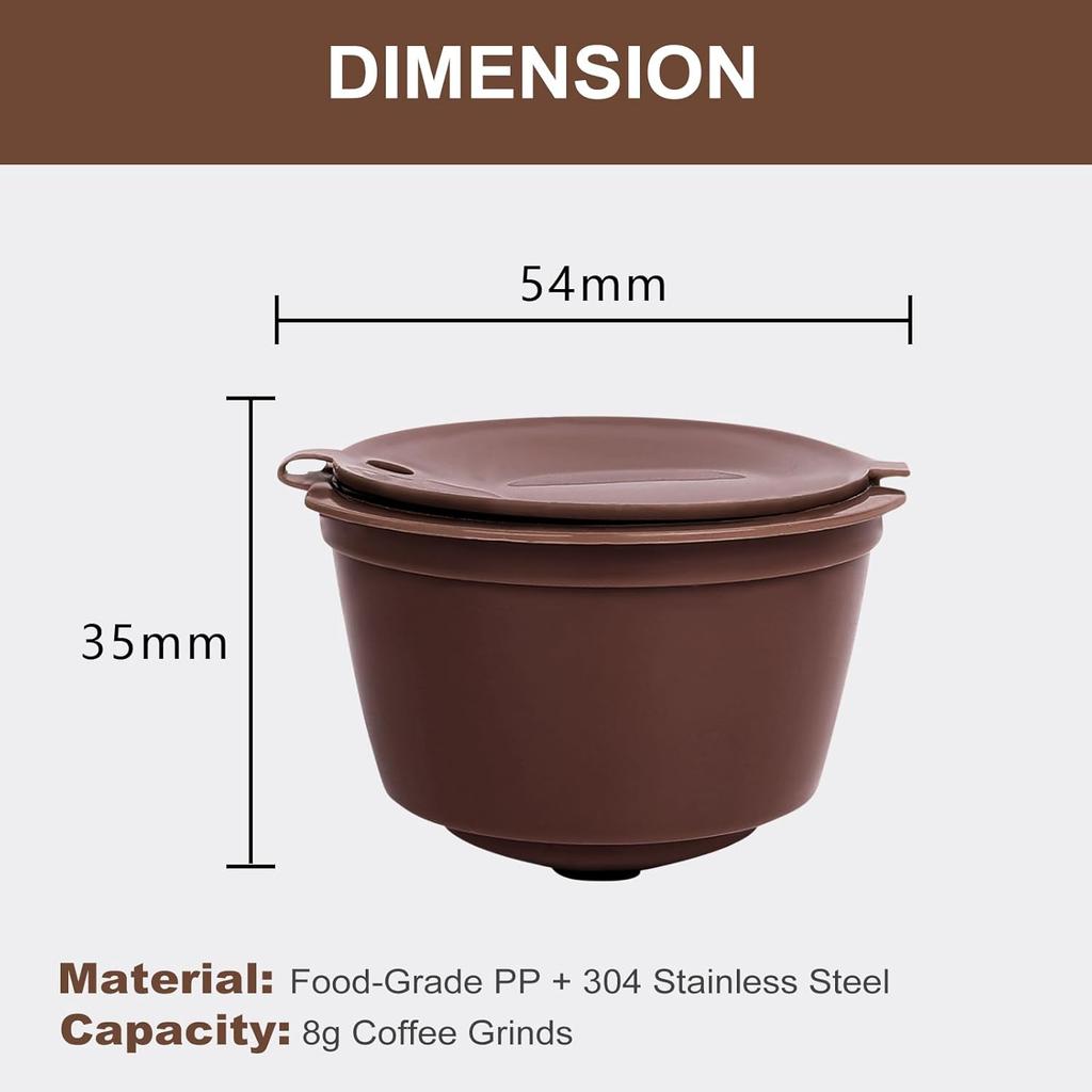 2-Pack Refillable Capsules for Nescafe Dolce Gusto – Reusable Coffee Pods with High-Quality Filter for Custom Brewed Coffee