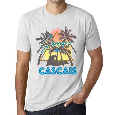 T-shirt vintage homme T-shirt graphique Eté Triangle Cascais Vintage Blanc