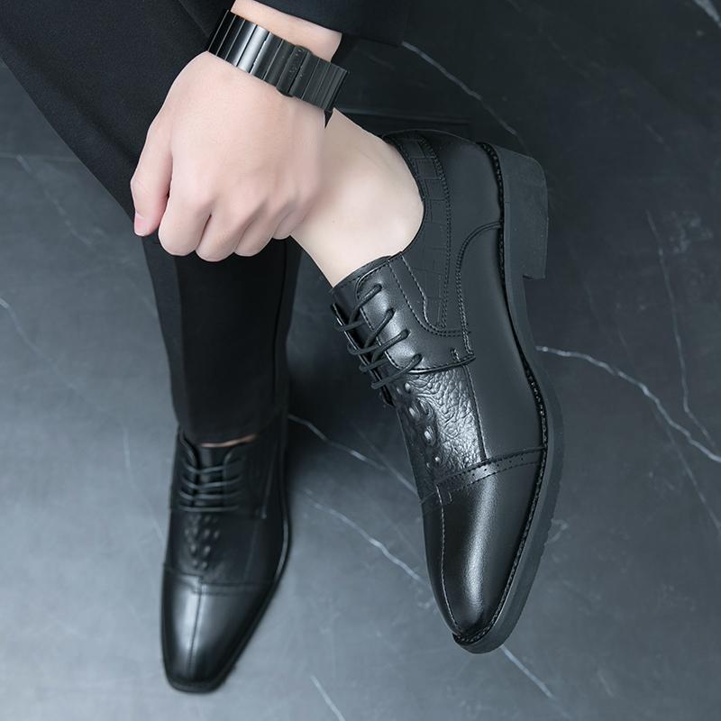 Pantofi de piele cu vârf ascuțit pentru bărbați la modă Stil de gentleman la modă Nuntă petrecere timp liber în aer liber afaceri mers pe jos pantofi de birou pentru bărbați