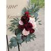 2pcs-Wedding Arch Flowers, Artificial Burgundy Wedding Flowers, Wedding Welcome Sign Decoration and Arch Flowers for Wedding Reception