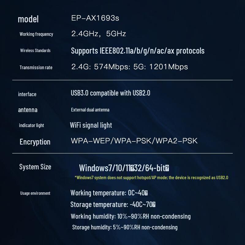 UGREEN USB WiFi 6 AX1800 Dual-Band Wireless Adapter (CN Version)