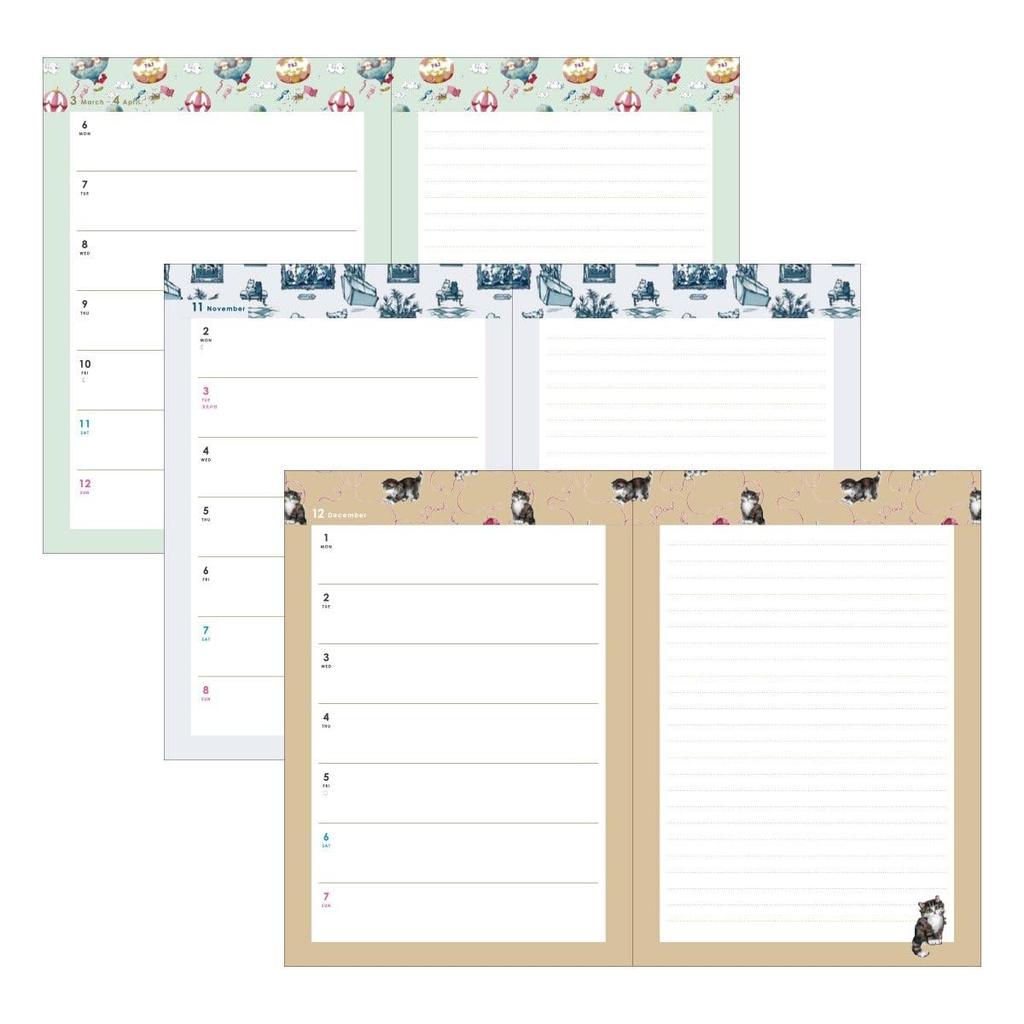 2026 Planner, Weekly Left, Starting December 2025, B6 Size, Paul & Joe, Nunett Navy, Marks, 26WDR-PJH01-NV