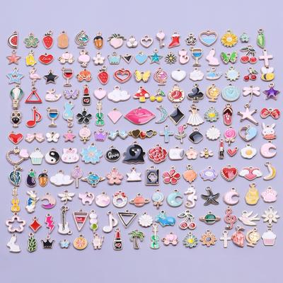 Ciondoli Misti Smalto/Charm per Braccialetti Gadget Ciondolo Fiore Per Creazione Gioielli Materiali Fai da Te Articoli all'Ingrosso Per Rivendita in Lotti