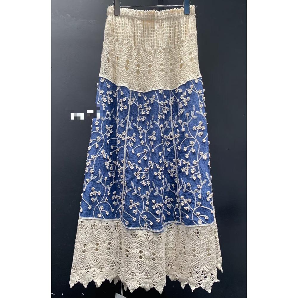 DIMANAF 2026 New  Skirt Women Knitting Lace Holiday Hollow Out Sexy Hollow Summer Style Loose Basic Dress