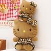 Large Black Leopard Print Hello Kitty Plush Pillow Doll