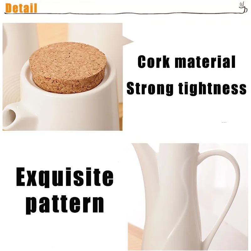 1/2Pcs Ceramic Oil Pot Spice Food Storage Jar with Airtight Seal Bamboo Lid Kitchen Accessories Organizing Tools for Soy Sauce