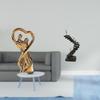 Romantic Couple Figurine Sculpture with Abstract Thinker Design Resin Handicraft for Bookshelf