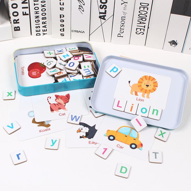 Letter Wooden Magnetic Match Game Children Educational Playset Gifts Festival