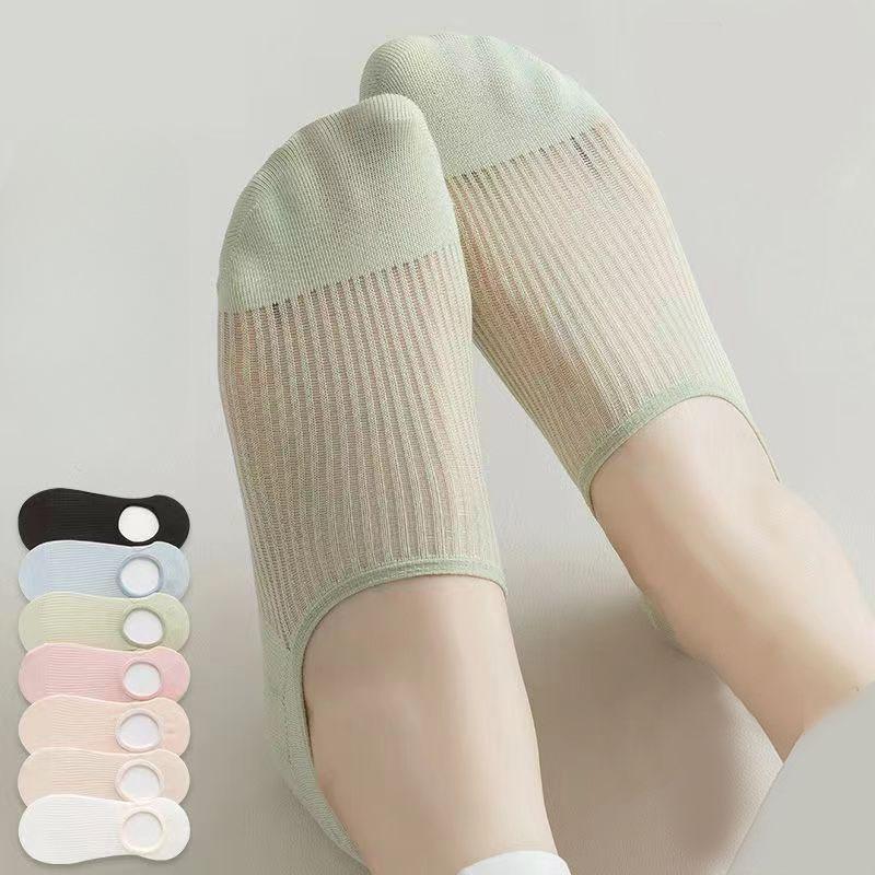 Female Summer Ultra Thin New Non Slip Non Fall with Mesh Breathable Shallow Mouth Invisible Socks