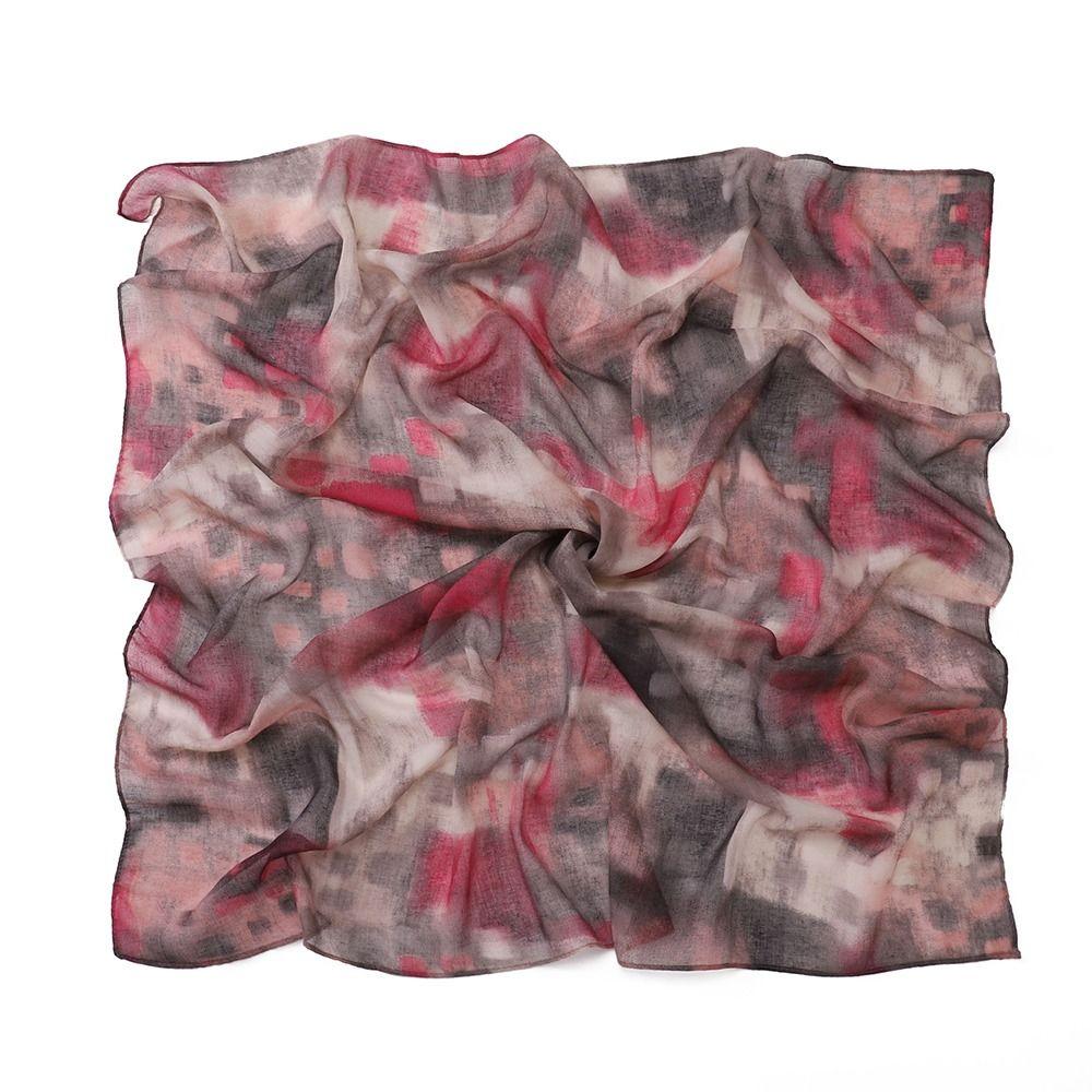 Casual Instant Hijab Cotton Voile Tie-Dye Shawl Headscarf Fashion Wide Edge Hijab  For Women