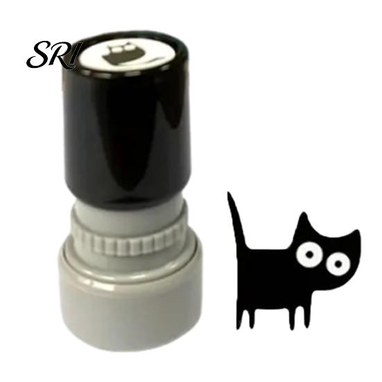 Mini Kitten Stamp Cute Black Cat Self Inking Pattern Craft Project Supplies for Journals Cards Planners Scrapbooks Decoration Decorative