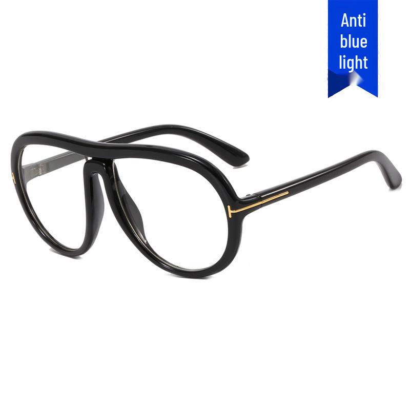 Armações de Óculos Piloto Frog em Forma de T Anti-Luz Azul, Óculos da Moda Retrô com Armação Grande Tendência 2023