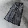 Gothic Retro Baggy Unisex Mopping Pants Y2K Phantom Jeans High Street Spider Embroidered Patch Hip Hop Streetwear Straight Jeans