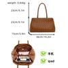 Large Capacity Woven Tote Bag Women Minimalist Stylish Shoulder With Multiple Pockets PU Leather Daily Commute Casual