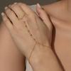 Yori Waterproof 18K Gold Plated Geometric Stainless Steel Finger Bracelet for Women High Quality Korean Dainty Jewelry Gift