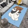Cartoon Bear Stack Carpet with Blue Paw Print Background Design Suitable for Use As an Anti-slip for Living Room Bedroom Sofas