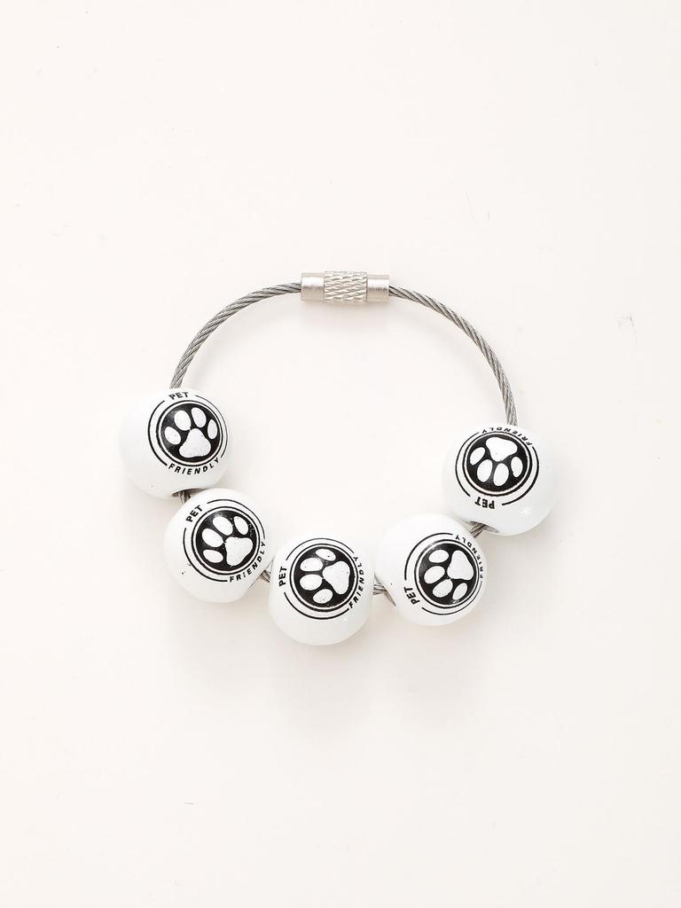 Independence Day & Halloween Sports Style Wooden Bead Keychain Bracelet